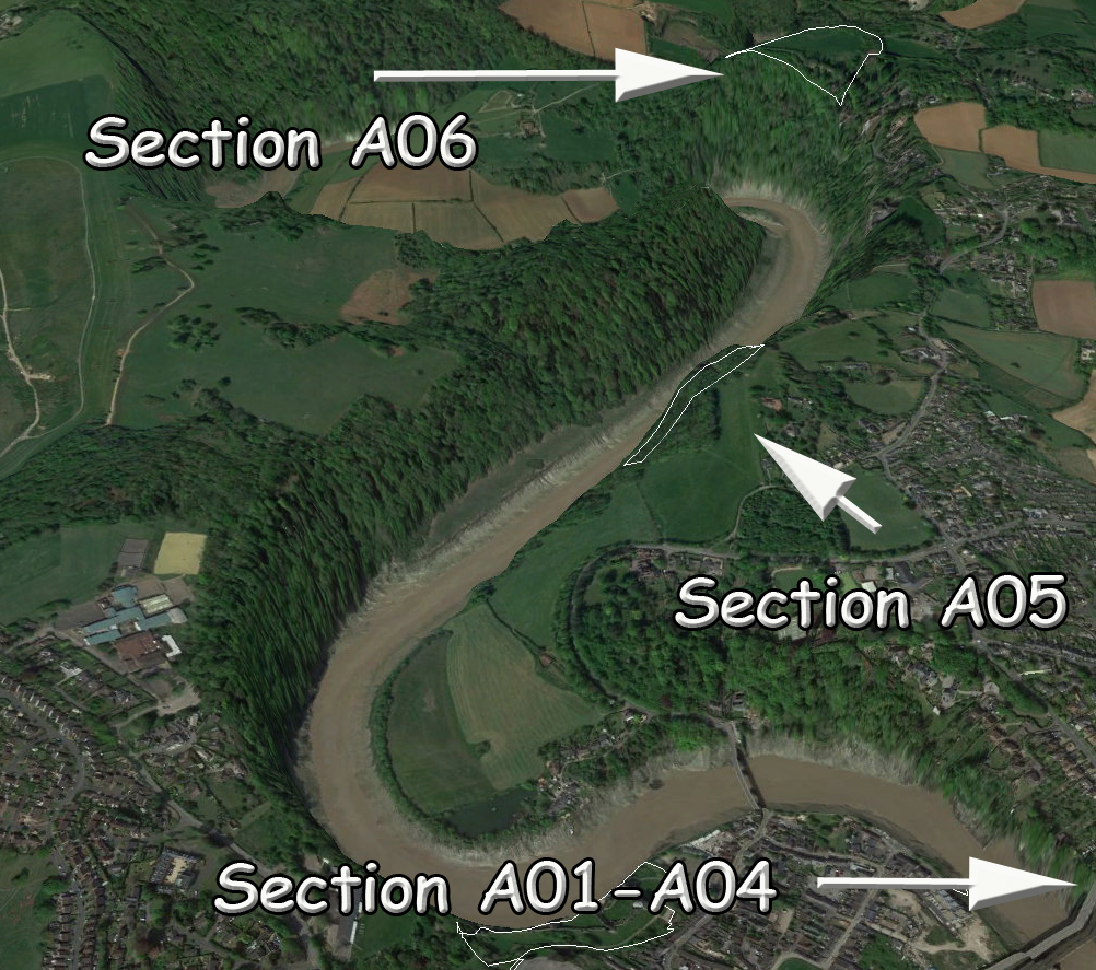 Figure 50 - Section A05 -A06 as seen in the landscape - Offa's Dyke (Survey)