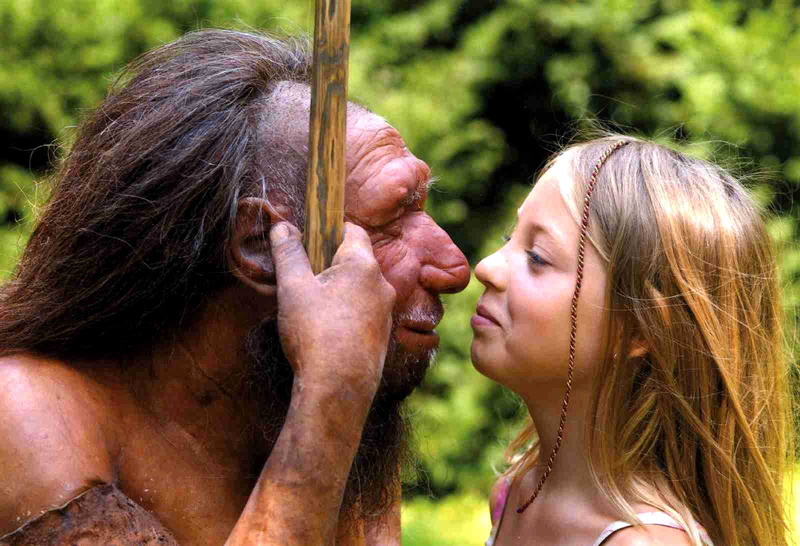 Neanderthal and Cro Magnon girl Books of Foundation Peter Crawford