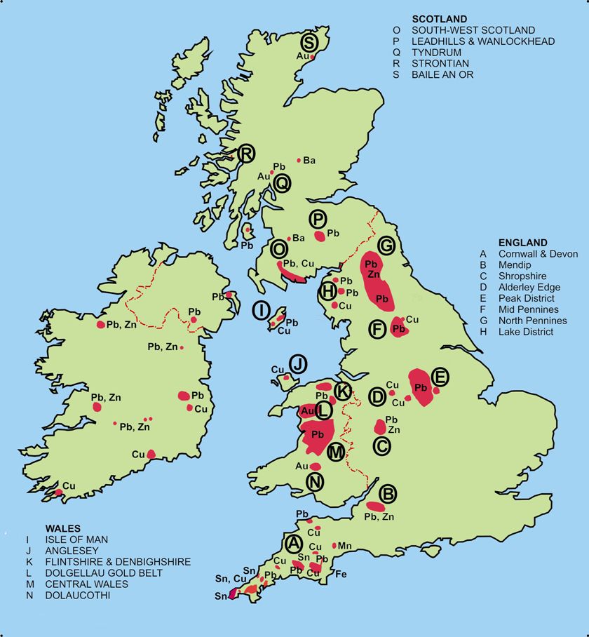 Non-ferrous sites in prehistoric Britain
