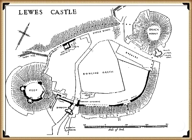 Figure 80 - Lewes Castle with a 'second mount' - which predates the Norman fortifications - Silbury Hill Lighthouse
