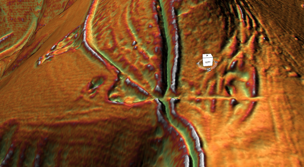 Even on the LiDAR Map today we see that the Roman Road cut through the Earlier Dyke - Wansdyke Hoax