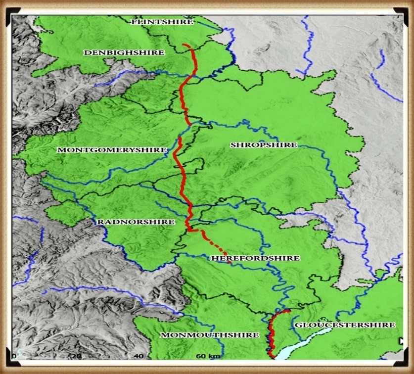 - Offa's Dyke (Red) - note that it is only complete if you connect the existing rivers to the ditches - Dykes Ditches and Earthworks