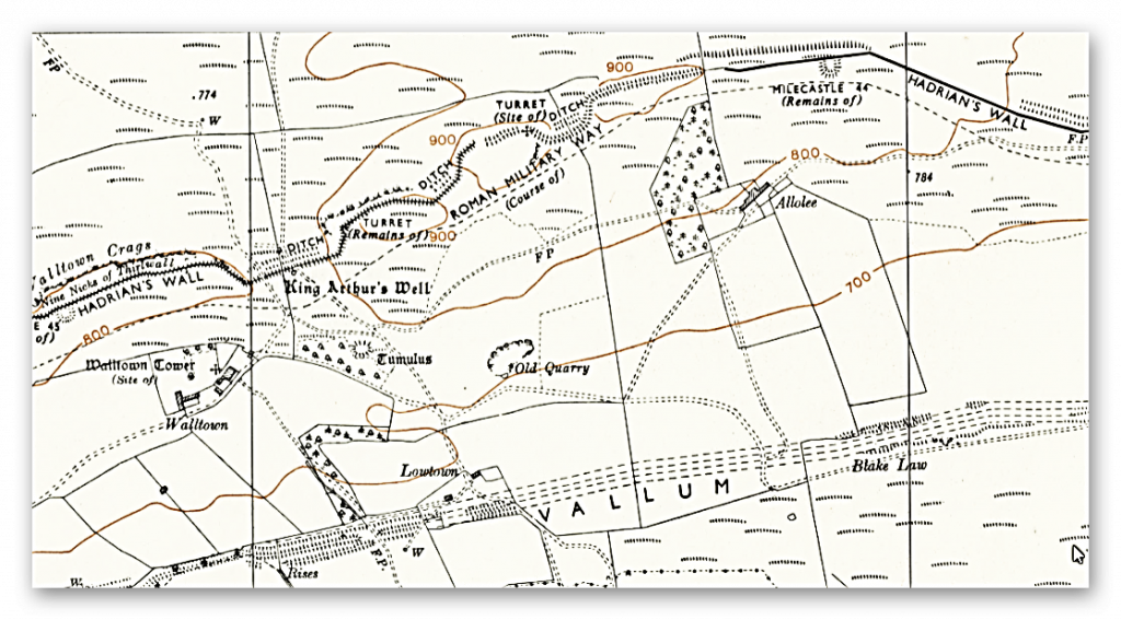 Figure 89 - Military Way on OS Maps
