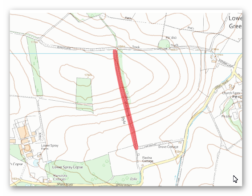 1005386 - Wansdyke (now Bedwyn Dyke), section 530yds (490m) on W side of Old Dyke Lane