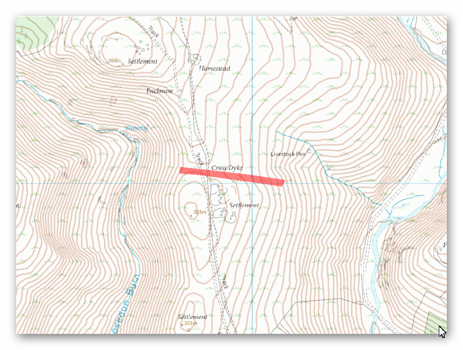 1008274 - Cross dyke, 200m south east of Hosedon Linn