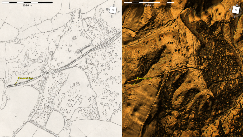Archaeological Plan and LiDAR Terrain Comparison